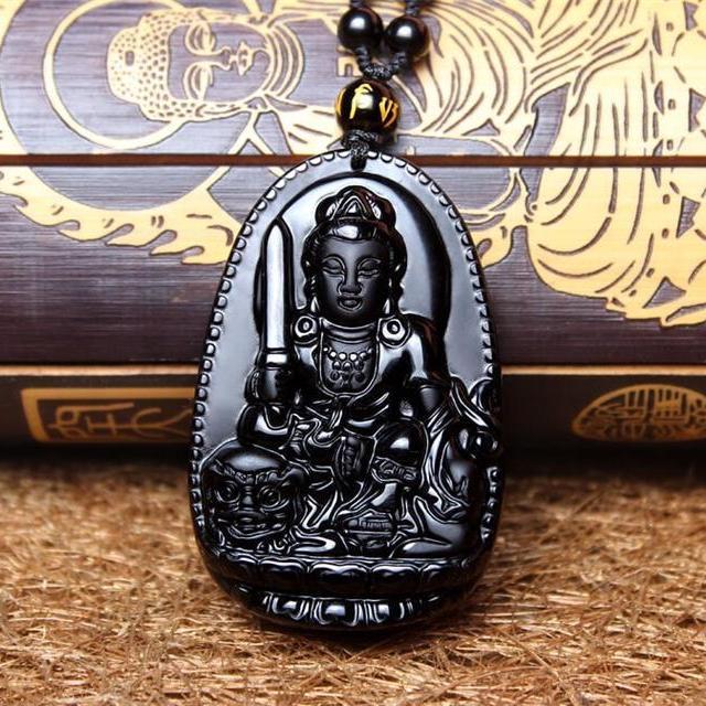 Collier en Obsidienne Eveil du Buddha - 2 coloris - Boutique Namaste