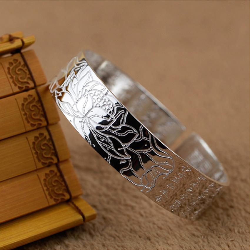 Bracelet Fleur de Lotus - Argent Tibétain - Boutique Namaste