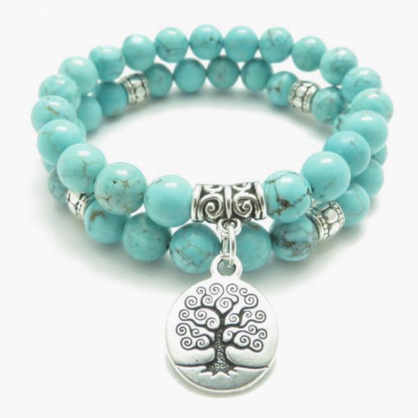 Double bracelet en Turquoise - Courage et générosité - Boutique Namaste