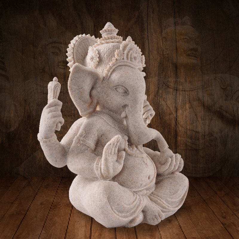 Statuette porte bonheur de Ganesh en Grès - Boutique Namaste