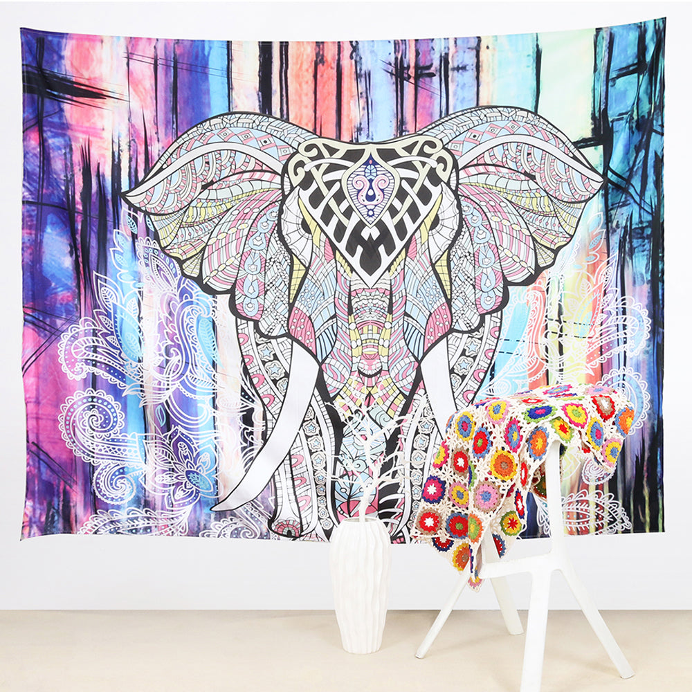 Toile Murale Mandala - Eléphant coloré - 2 coloris - Boutique Namaste