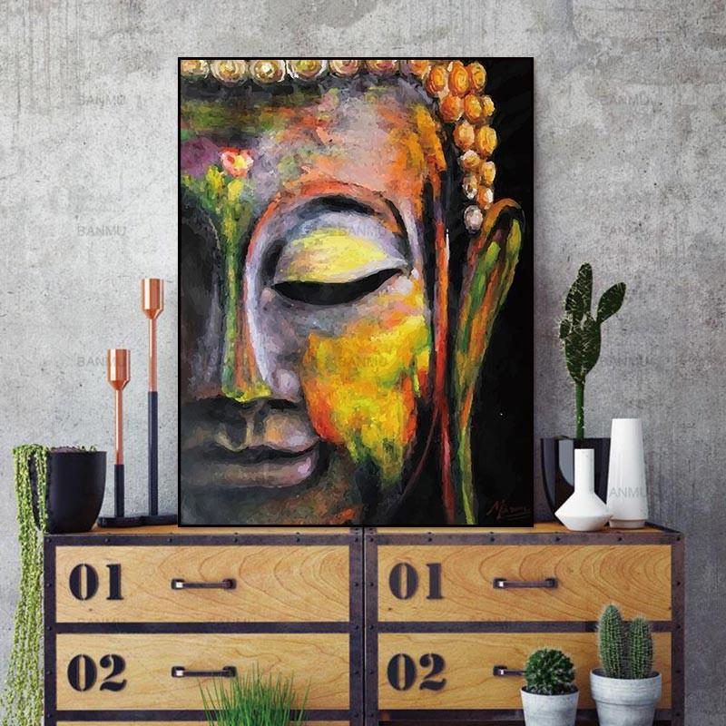 Peinture visage de Bouddha coloré 1 - Boutique Namaste