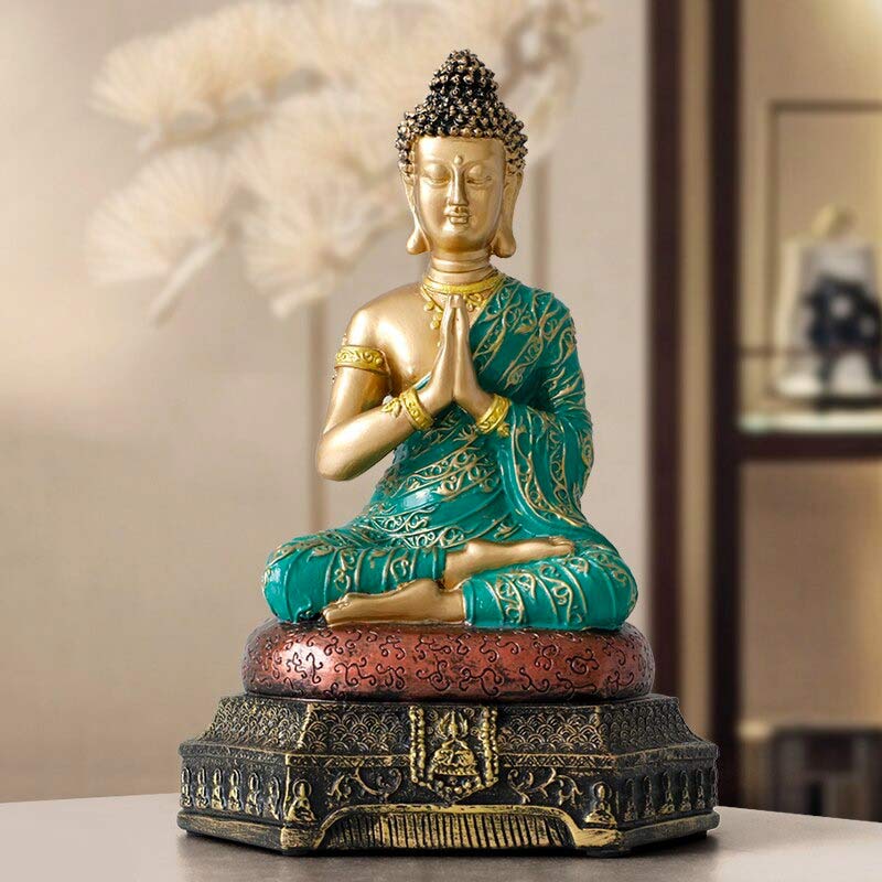 Statue Bouddha Méditation 1 Porte-Bonheur - Décoration Zen et Feng Shui -  Apporte Une Ambiance Apaisée et Relaxante à Votre Intérieur - Grise 